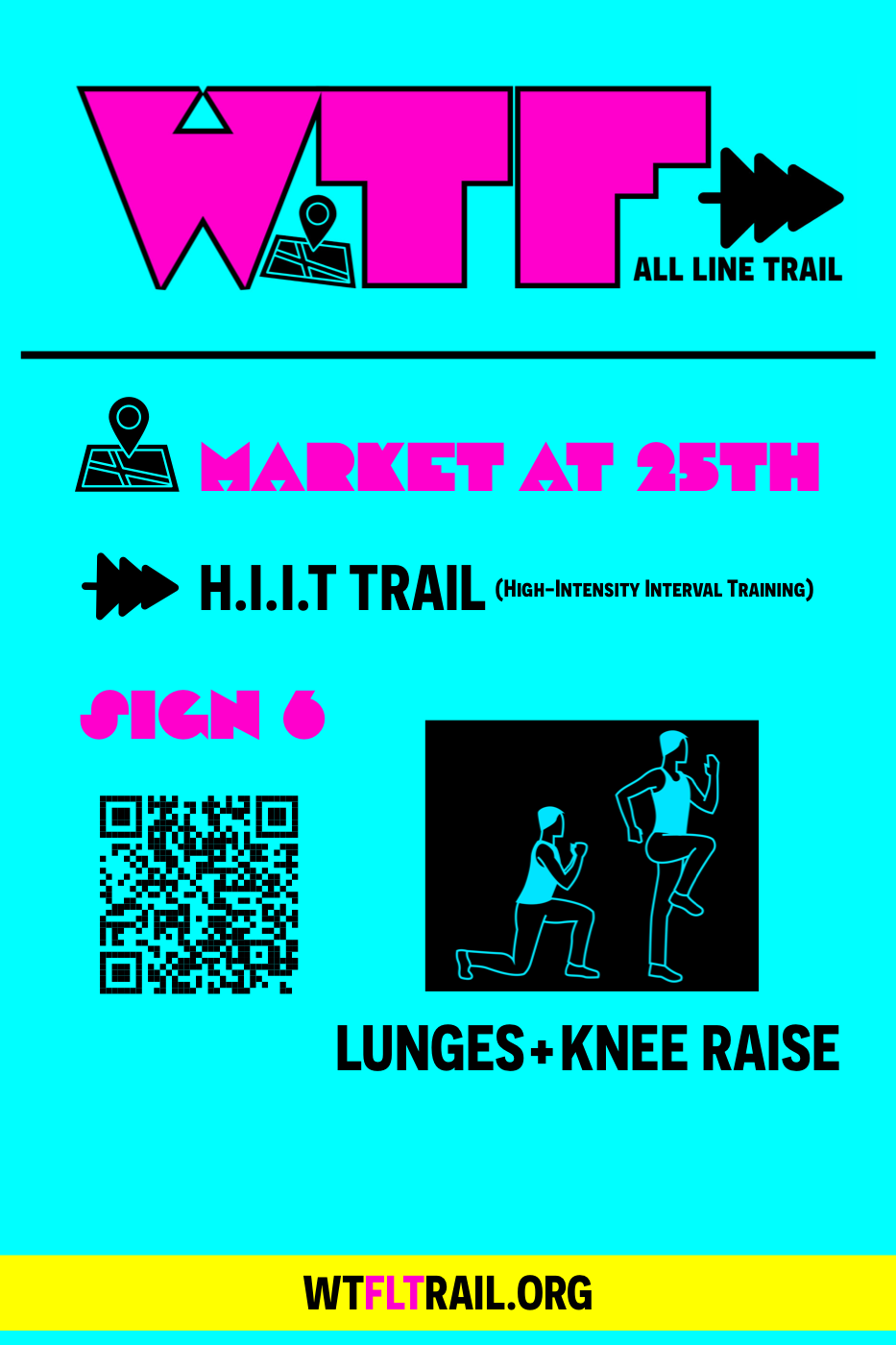 Sign 6 Lunges plus Knee Raise graphic